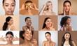 © Prostock-studio - Multiethnic women of different ages showcase their beauty routines in a creatively arranged collage on a multicolored studio background.
