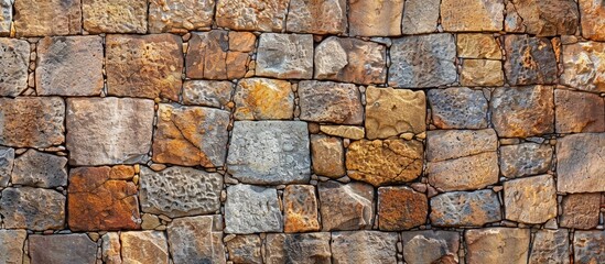 Wall Mural - old stone wall Texture in weathered and have natural surfaces for design background. Copy space image. Place for adding text and design