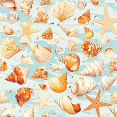 Wall Mural - The texture of seashells