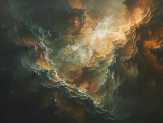 Wall Mural - abstract digital art depicting swirling, colorful clouds in a vibrant and dynamic composition.