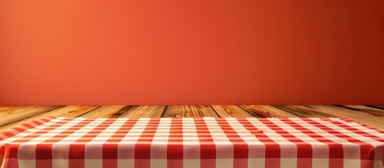 Wall Mural - Kitchen background with table cloth. Copy space image. Place for adding text or design