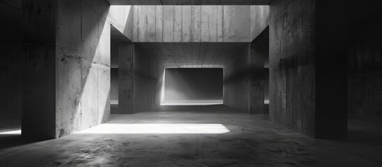 Canvas Print - Empty dark abstract concrete room interior . Copy space image. Place for adding text and design