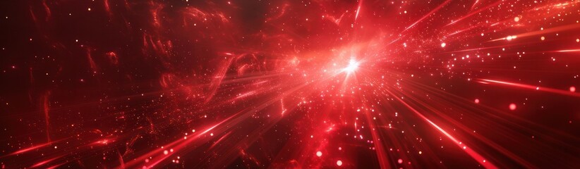 Wall Mural - red planet galaxy light horizon cloud speed abstract The image shows a red and black background with a bright light in the center