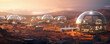 © iwaart - Futuristic Martian Habitation Domes Under a Dusty Red Sky