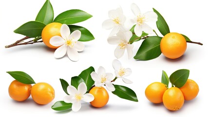 Canvas Print - tangerines with leaves