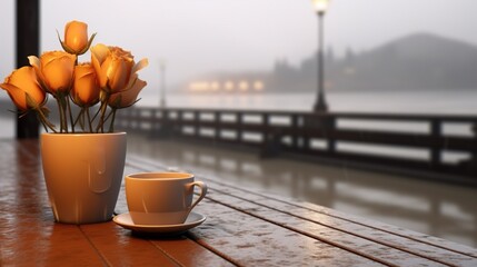 Canvas Print - tulips on a table