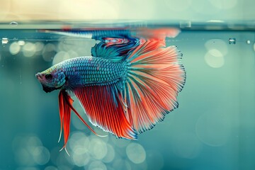 Fish tank with Siamese fighting fish and Betta fish