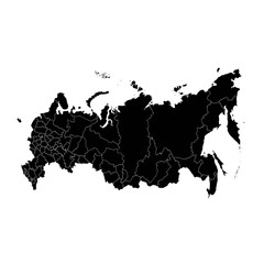 Wall Mural - Russia map administrative divisions. Vector illustration.