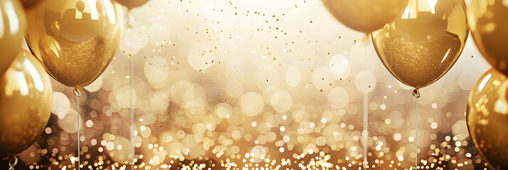 Wall Mural - silver white and gold balloons isolated on white banner