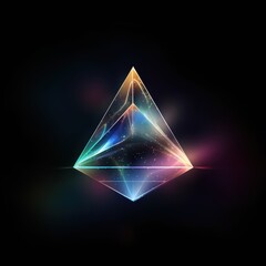 Wall Mural - 3D abstract glass chrome shape in a surreal style on a black background