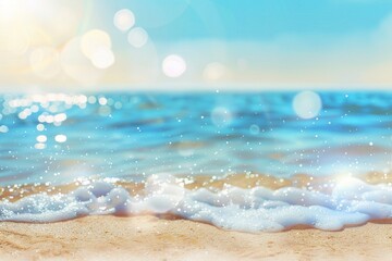 Wall Mural - Sandy beach at good weather and sunny background concept at sand floor in summer