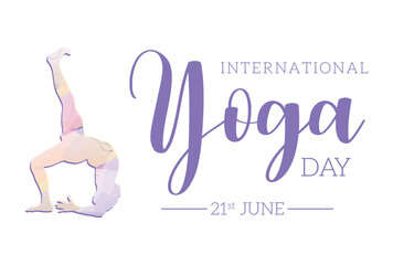 international yoga day celebrated on june 21st banner design for social media or corporate , white background