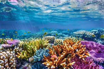 Wall Mural - coral reef and fishes