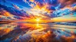 © sompong - Beautiful sunset at the beach with colorful sky reflections on the water, sunset, beach, sea, ocean, colorful, sky, reflections