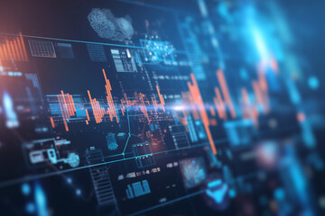 Wall Mural - Background of technology charts