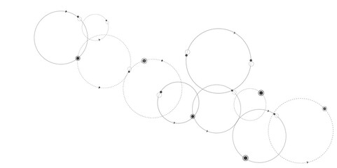 Vectors Geometric circuit dots and lines connection for communication technology and social network concept background.