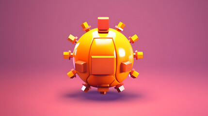 Wall Mural - Bomb game icon 3d pixel