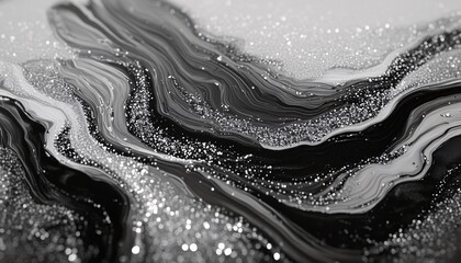 Wall Mural - Abstract Black Glitter particles wave wallpaper