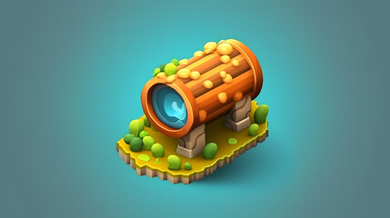 Canvas Print - Scroll game icon 3d 