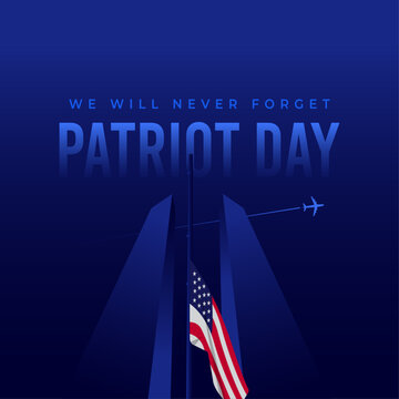 Patriot day memorial. United states patriot day 11 september graphics template.