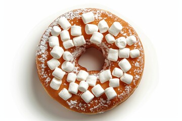 Canvas Print - Close-Up of Donut with Marshmallow Toppings