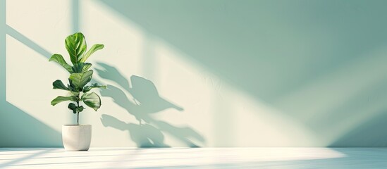 Leinwandbilder - Houseplant in a pot in bright room interior . with copy space image. Place for adding text or design