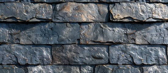 Fototapete - slate roofing texture, tiles, slate tile. with copy space image. Place for adding text or design