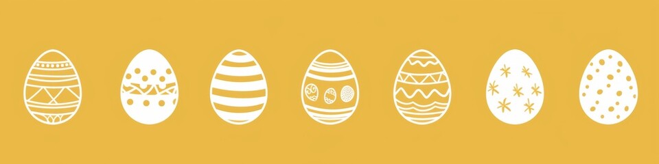 Wall Mural - web banner. vector illustration of easter eggs with various colors and pattern designs.