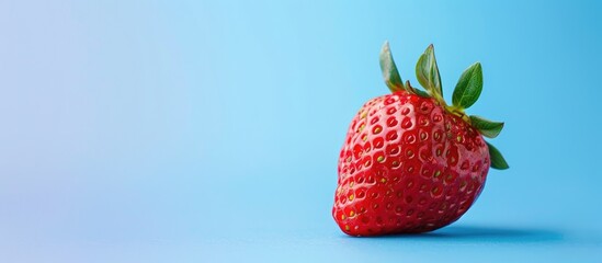 Leinwandbilder - Fresh ripe and juicy strawberry Isolated on pastel background. with copy space image. Place for adding text or design