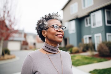 Poster - Portrait of a middle aged body positive African American woman