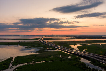 Wall Mural - Mobile Bay, Alabama sunset in June