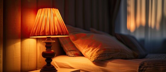 Leinwandbilder - A beautiful bedside reading lamp. . with copy space image. Place for adding text or design