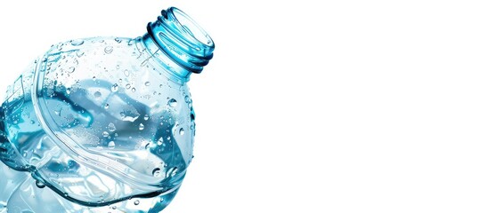 Aufkleber - plastic water bottle bent into a roll isolated on white. Copy space image. Place for adding text or design