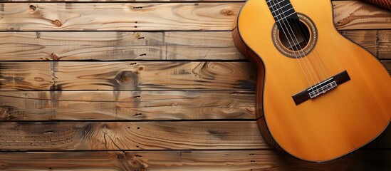 Wall Mural - Guitar Extra wood multiple On background. with copy space image. Place for adding text or design