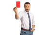 © Ljupco Smokovski - Man showing a red card
