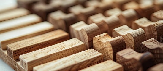 Aufkleber - Wooden sampler close up on light background