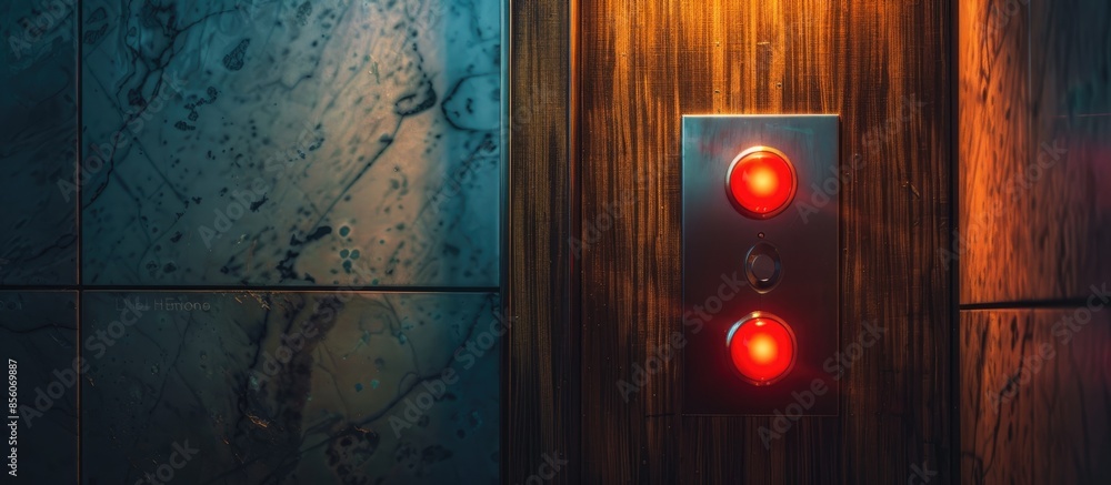 Elevator Button up and down direction with down up light on granite ...