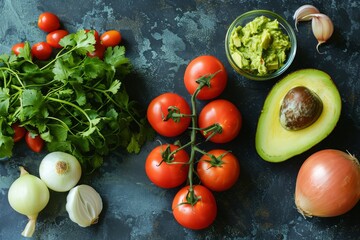 Canvas Print - Fresh Ingredients for Guacamole and Salsa