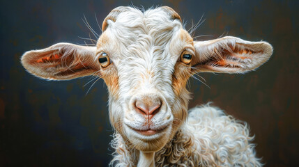 Sticker - Curious Goat: Close-up of its inquisitive face