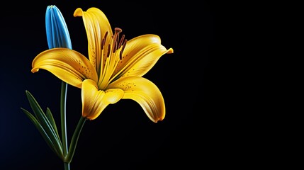 Sticker - yellow lily flower