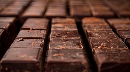 Chocolate bars, brown, gleaming, sweet. Generative AI