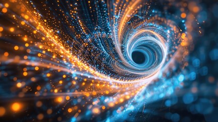 Particles network energy streams. Generative AI