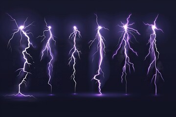 Wall Mural - a collection of electric discharges against a black sky, with no additional context