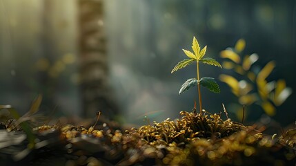 Wall Mural - plant growing. generative ai