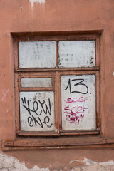 Wall Mural - One old window of an abandoned house. Addictions: Sgef, Saak, Vew, One, 13.