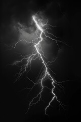 Wall Mural - A photograph of a lightning bolt in black and white, ideal for use as a background or to add drama to your design