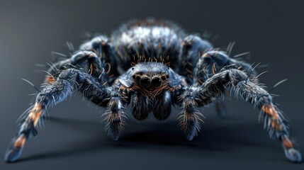 Poster - A detailed view of a spider's body on a dark background, great for use in scientific or educational contexts