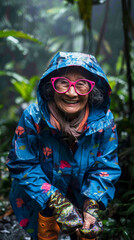 Wall Mural - raincoat_grandmother