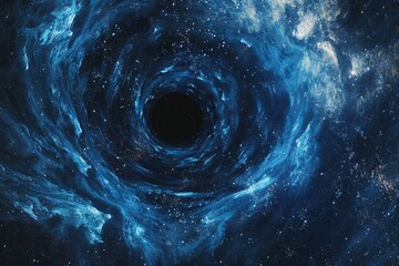 Wall Mural - a black hole is depicted in the center of a galaxy