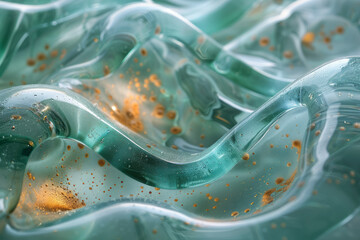 Poster - Fluid abstract glass form with organic, natural shapes,